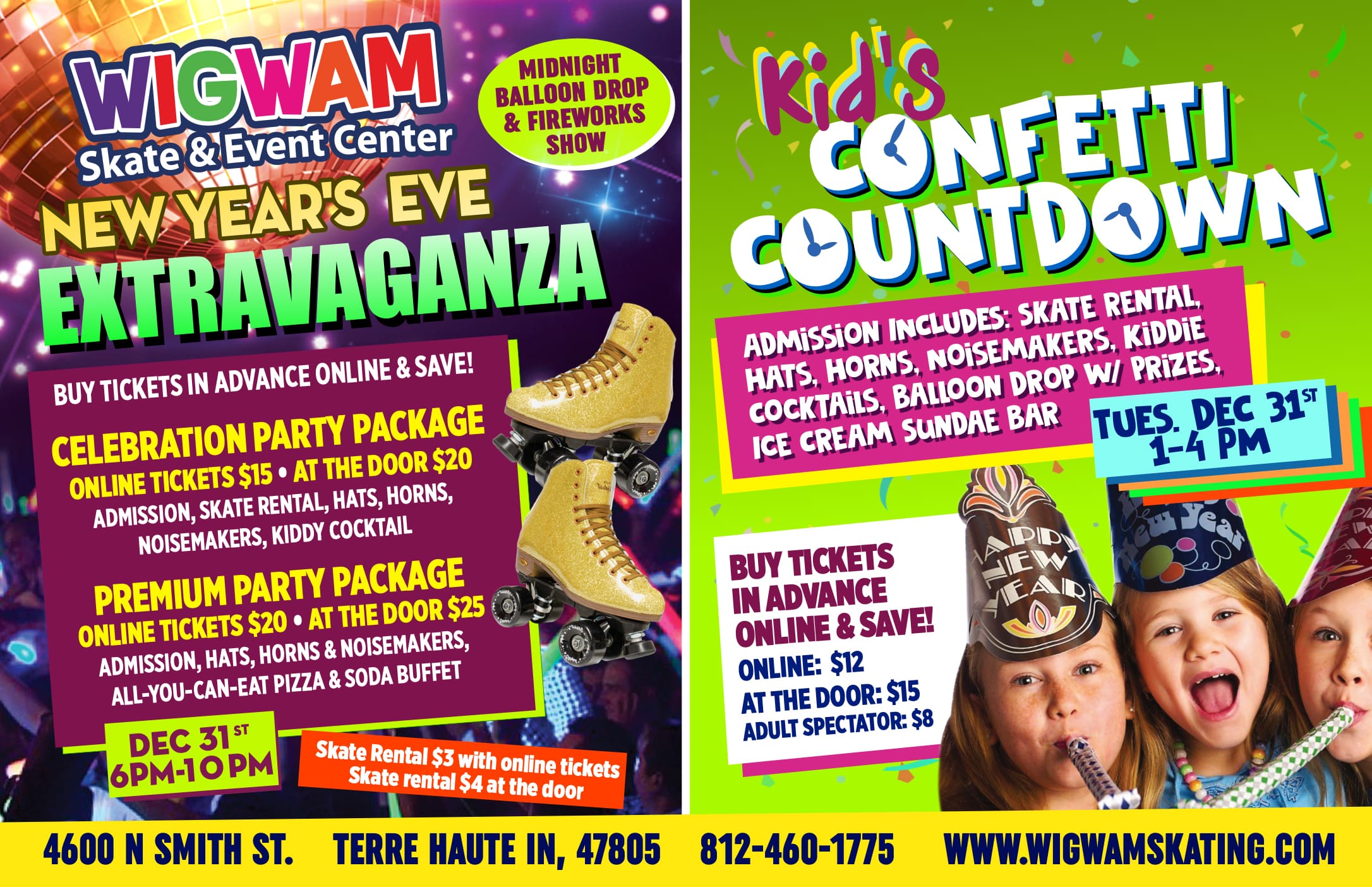 Screenshot New Year's Eve Events at Wigwam Skating